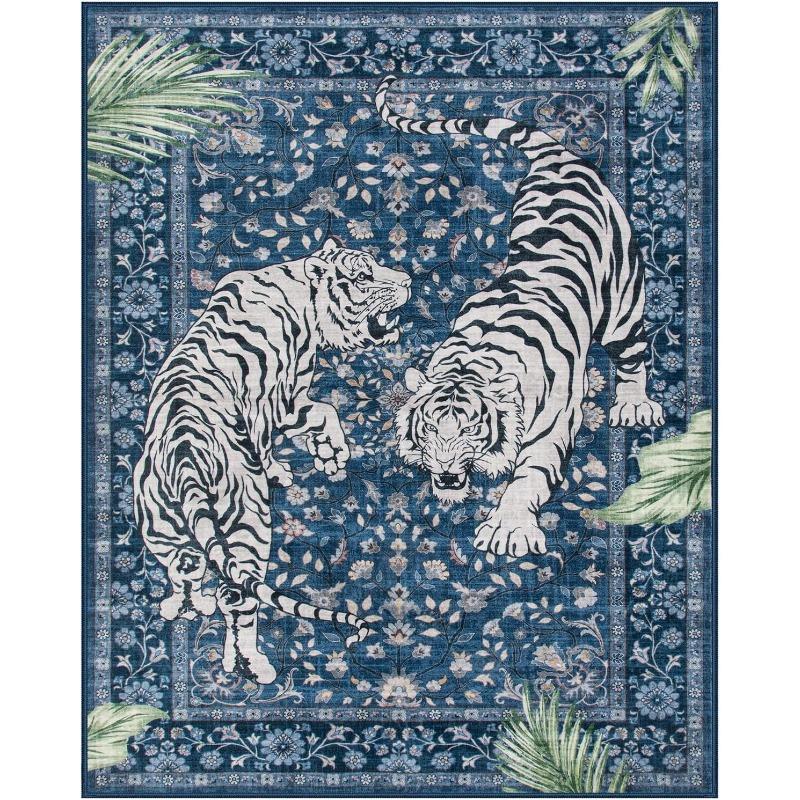 

Ковер в гостиную Винтажный ковер с тигром Машинная стирка Украшение для спальни Коврик для пола Мягкие Нескользящие Ковры Декор для дома Коврики для ног 50x80cm