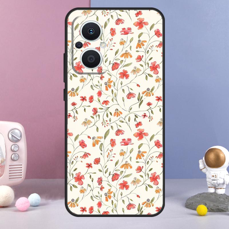 Flower Plant Art Funda For OPPO Reno 11 F 12F 13F 14F 10 12 13 14 Pro 7 8 Lite OPPO Find X9 X6 X5 X8 Pro Case