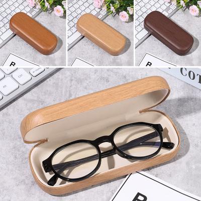 Fashion Large Capacity Waterproof Portable Eyeglasses Case Wood Grain Glasses Holder Glasses Box