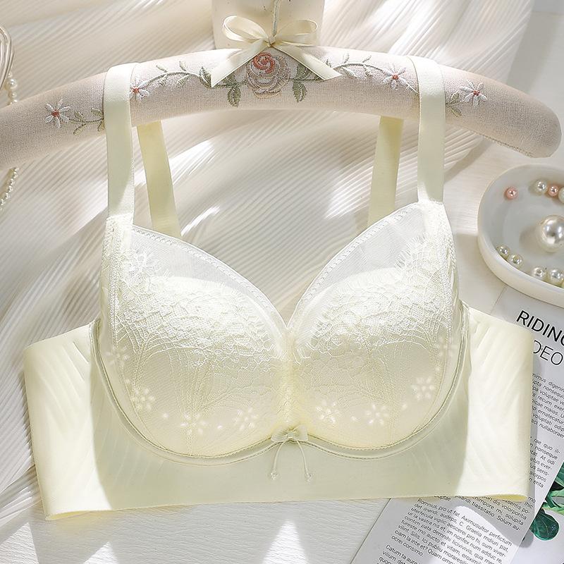 Lace Hole Cup Bra Seamless Bra Soft Support Lightweight and Breathable Bra Push Up Bra