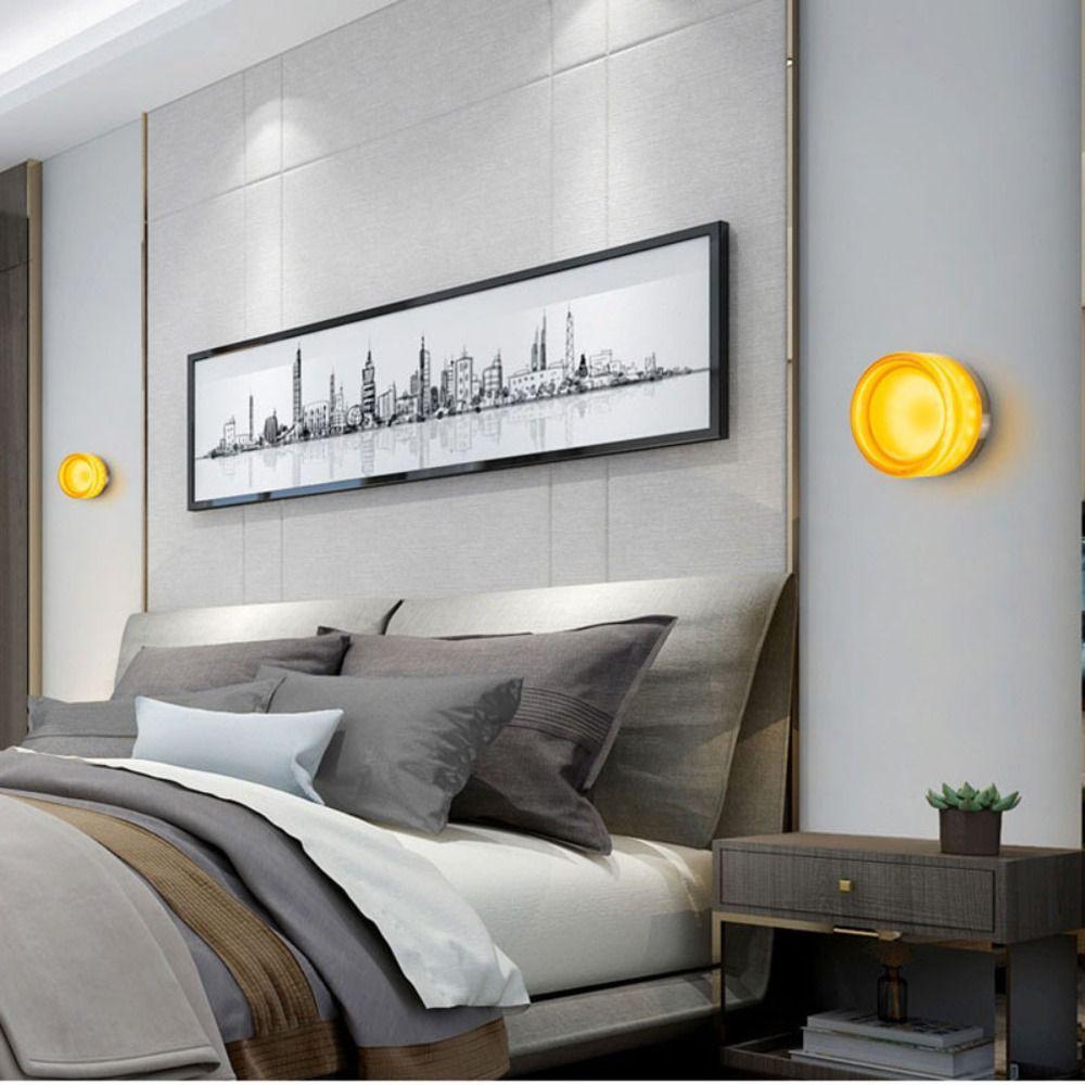 Amber Jelly LED Wall Lamp Round Design Nordic Style Lighting Fixture Waterproof Energy Saving Glass Ceiling Lamp