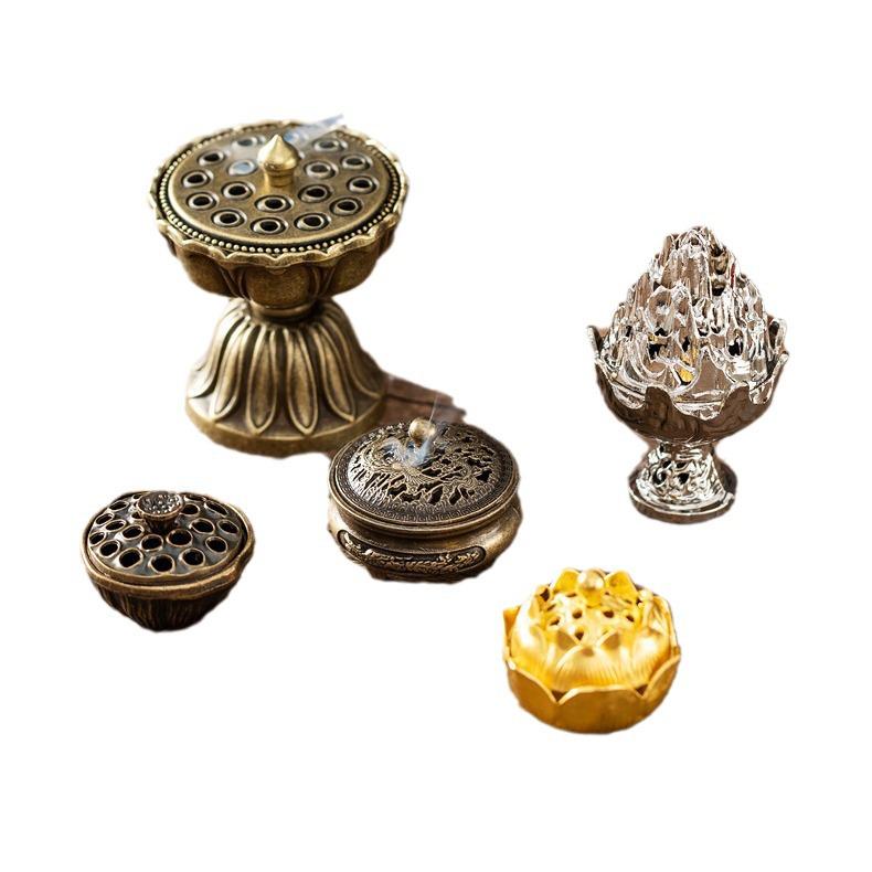 Auspicious Cloud Mini Copper Incense Burner for Indoor Aromatherapy