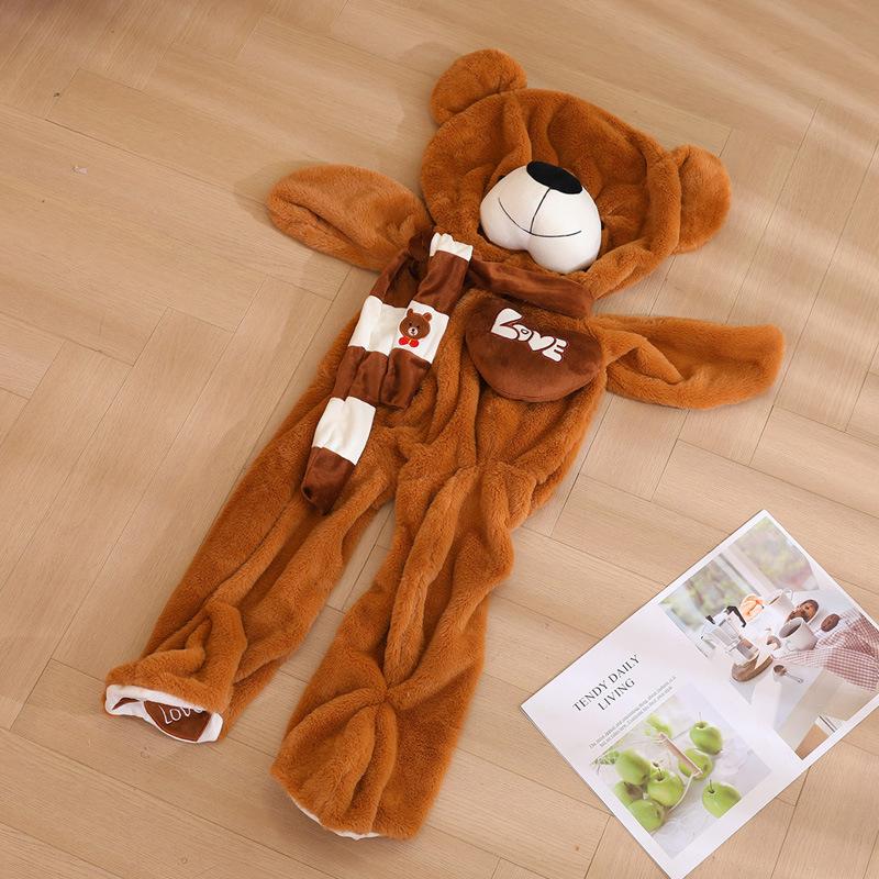 80-180cm Giant Size Skin Plush Toy Soft Animal Love You Scarf Bear Doll Empty Cushion Pillow Boys Doll Gifts 4 Color