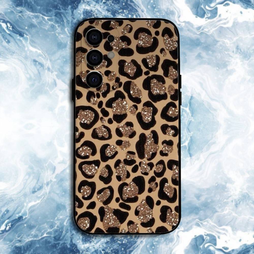 Leopard Print Pattern Phone Case For Samsung S25,S24,S23,S22,S21,S20,Plus,Fe,Lite,Others Black Cover