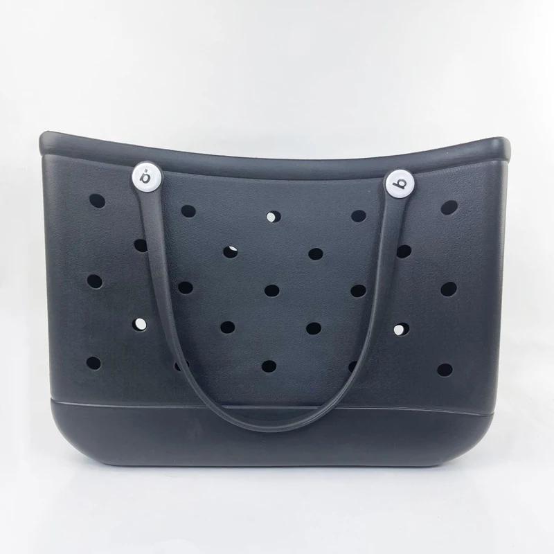 Durable Waterproof Beach Bag Storage Baskets Summer Rubber Tote Solid Color Jelly Beach Bags Sundries Organizer