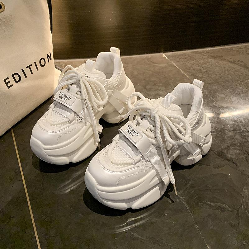 

Thick-soled popular dad shoes for women 2025 summer new mesh breathable and light to increase height fried street sports and leisure shoes tide 34