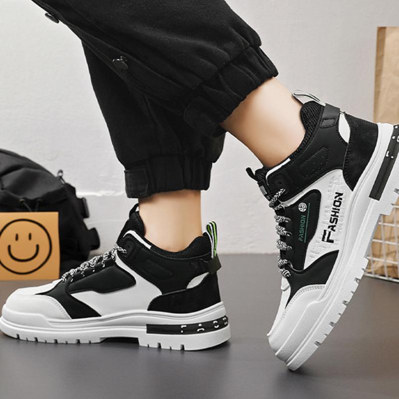 Sneakers Men Autumn Vulcanized Shoes for Male Outdoor Non-slip Soft Sole Walking Shoes Autumn High Top Breathable Ankle Boots