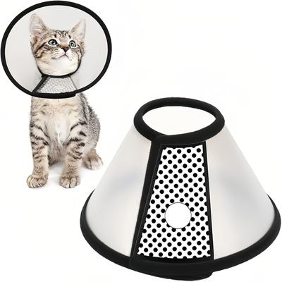 Depets Verstellbarer Erholungs-Haustier-E-Kragen für Katzen, Kätzchen, Kaninchen, Plastik Elizabeth Schutzkragen Wunde Praktischer Nackenschutz, Halsumfang 6,1 Zoll