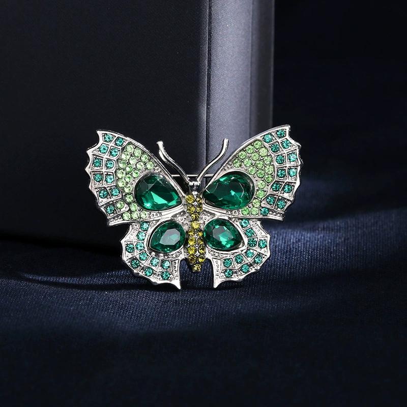 SKEDS Französische Schwere Handwerkskunst Schmetterlingsbrosche Damen Luxus Strass-Insekten-Anstecker Persönlichkeit Eleganter Schmuck Klassischer Schmuck