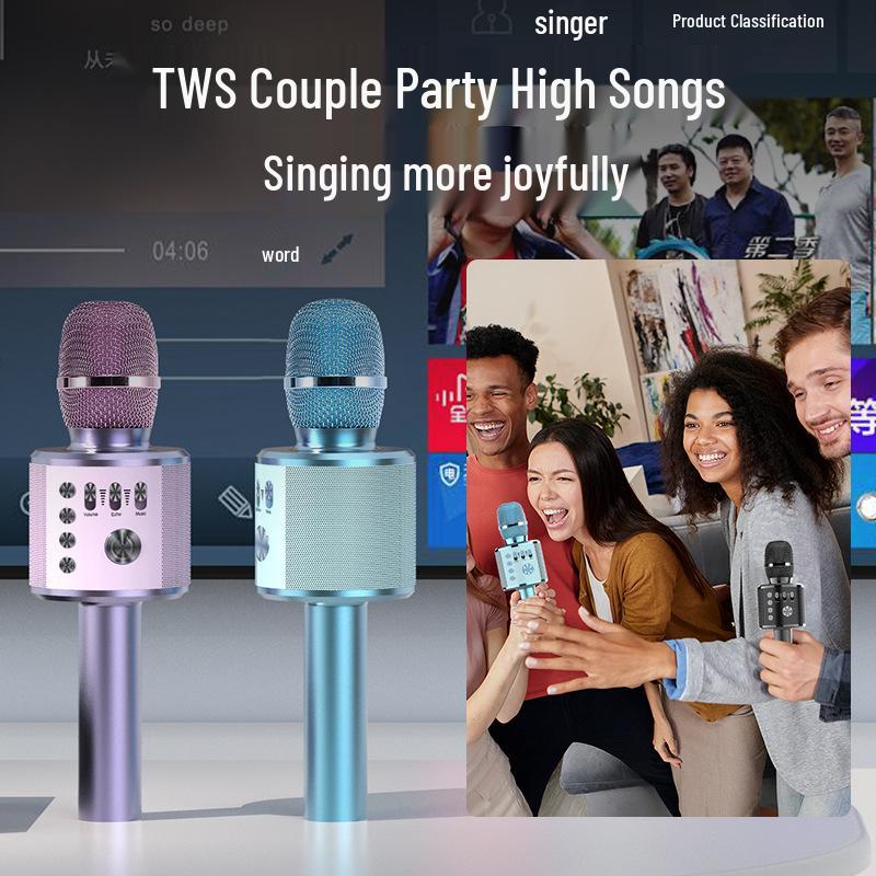 Wireless Home Karaoke Microphone for Kids with Built-in Speaker