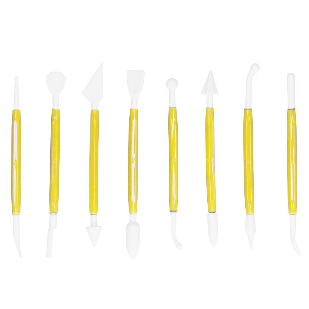 8Pcs DIY Fondant Tool Cake Pastry Carving Cutter Chocolate Decorating Mold Set for BakeryYellow