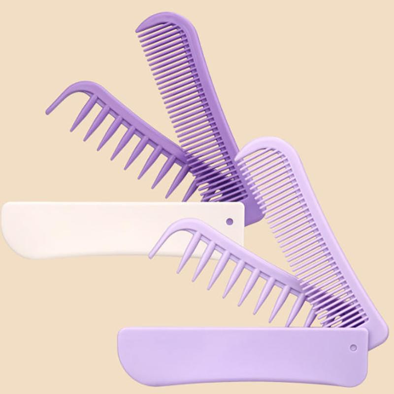 Portable Travel Folding 2-In-1 Brush Anti-Static Styling Comb Professional Hair Styling Tool Special For Real Hair Wigs