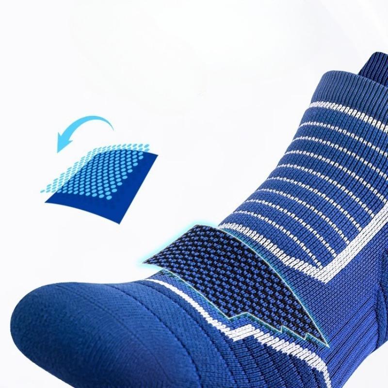Men's Running Socks for Spring and Summer, Breathable Short Socks for Sports, Marathons, Long-distance Running, Short Tubes, Towels, and Boat Socks