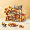Creative Street View Mini Block Autumn Cottage Rural Courtyard Construction Building Brick House Figures Toy For Kids Gifts