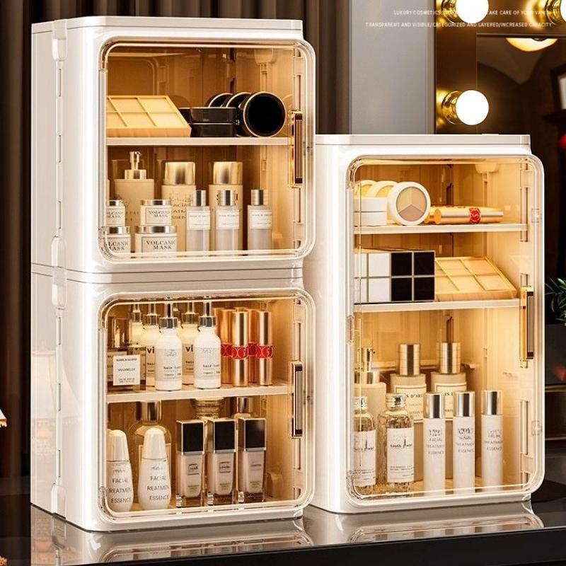 Cosmetic Storage Box Desk Lipstick Powder Dust-proof Storage Rack Large Capacity Perfume Skin Care Dressing Table Organizer Box