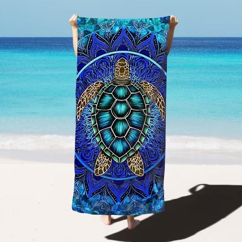 Blue Ocean Sea Turtle Print Beach Towel Quick Dry Soft Absorbent Sand Free Towel for Women Summer Pool Travel Beach Use