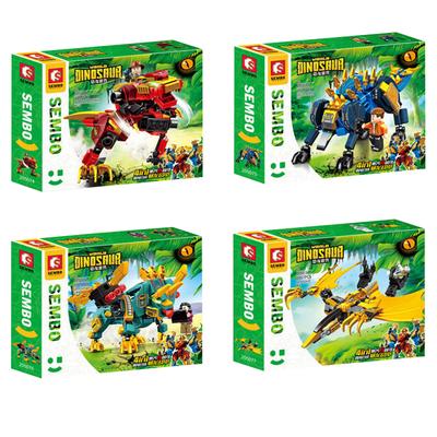 Sembo Biscyan Dinosaur Dinosaur Transformation Combined Robot Compatible Block, Mixed Color