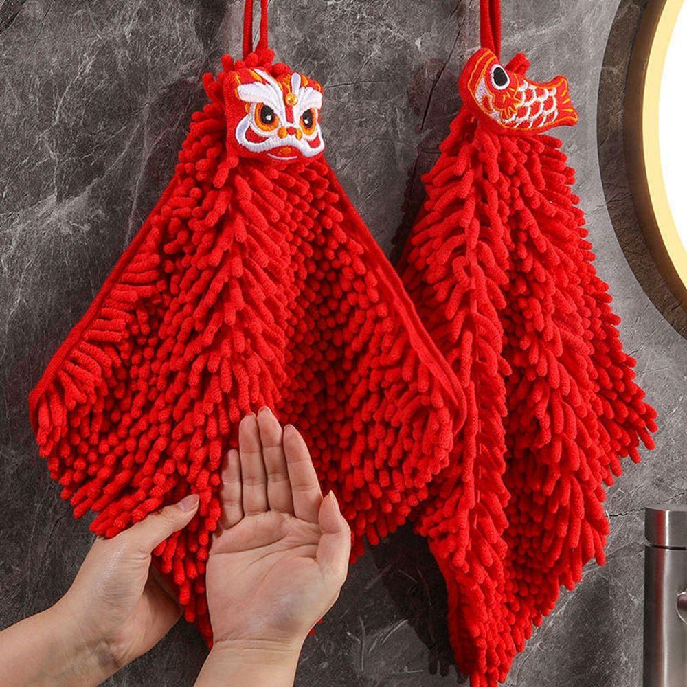 Cleaning Absorbent Cloth Embroidery Household Dishcloths Handkerchief Hand Towels Kitchen Towels