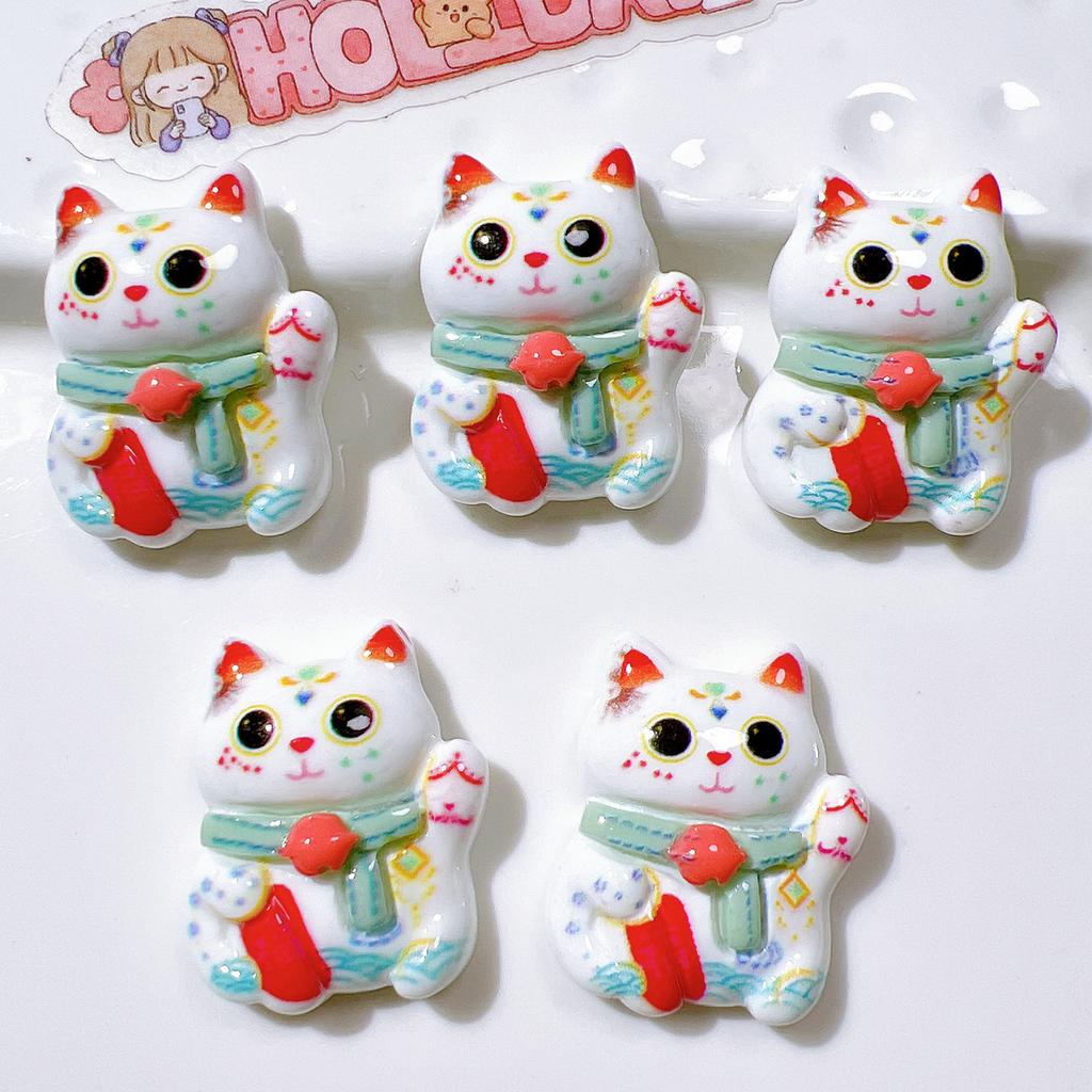 10 Stück Neue Süße Cartoon-Katzen-Serie Flache Rückseite Harz Scrapbooking DIY Schmuck Haarspange Basteldekoration