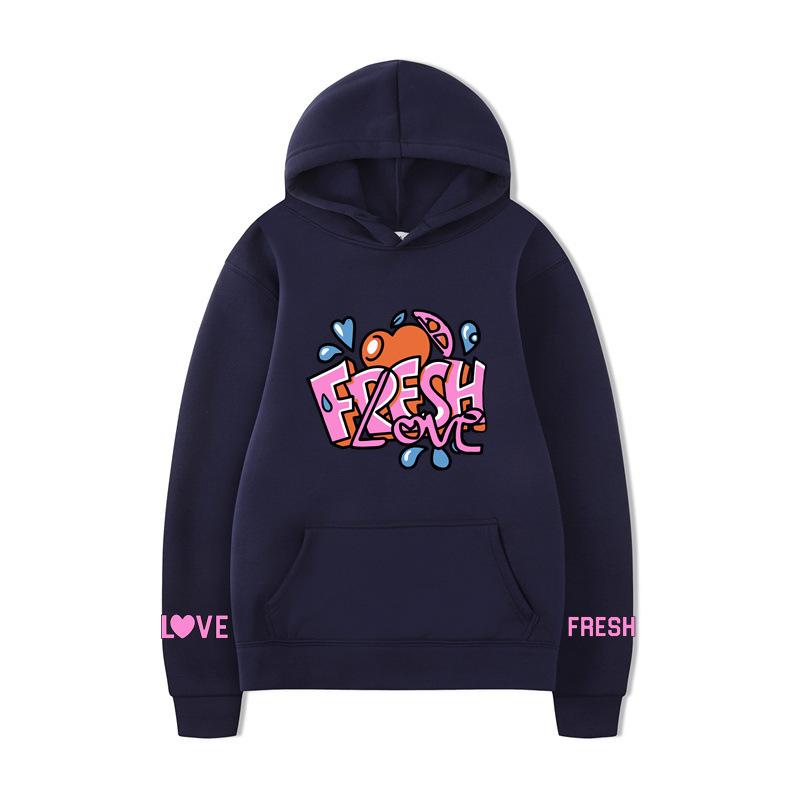 Fresh Love Hoodie – Unisex White Fleece Lined Sweatshirt, Cute Sleeve Print & Heart Wing Graphic, Cozy Fall Winter Pullover for Men & Women