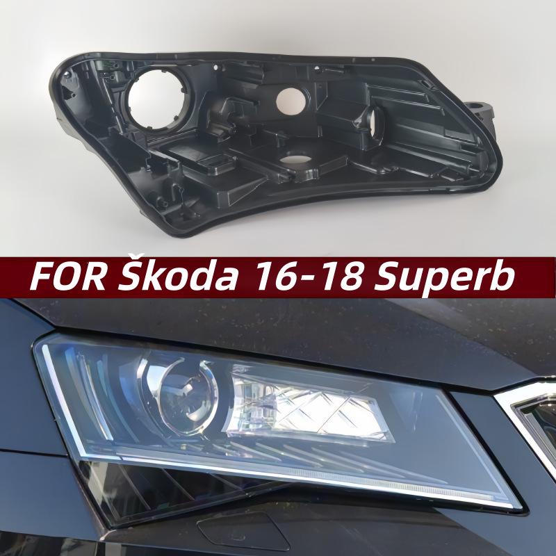 Black Rear Housing for 16-18 Skoda Superb Headlight & Rear Seat