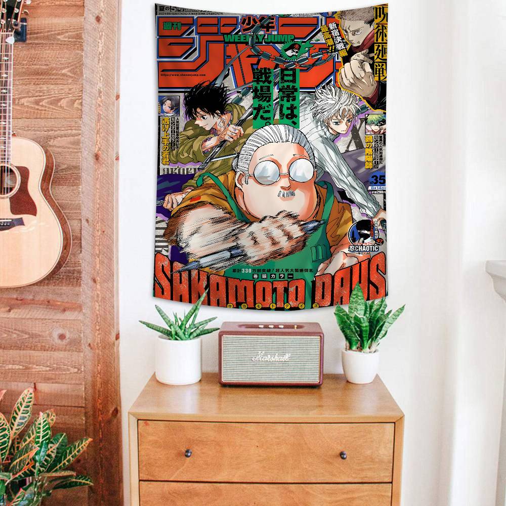 SAKAMOTO DAYS Anime Hanging Bohemian Tapestry Japanese Wall Tapestry Anime Kawaii Room Decor 74x94cm(29x37in)