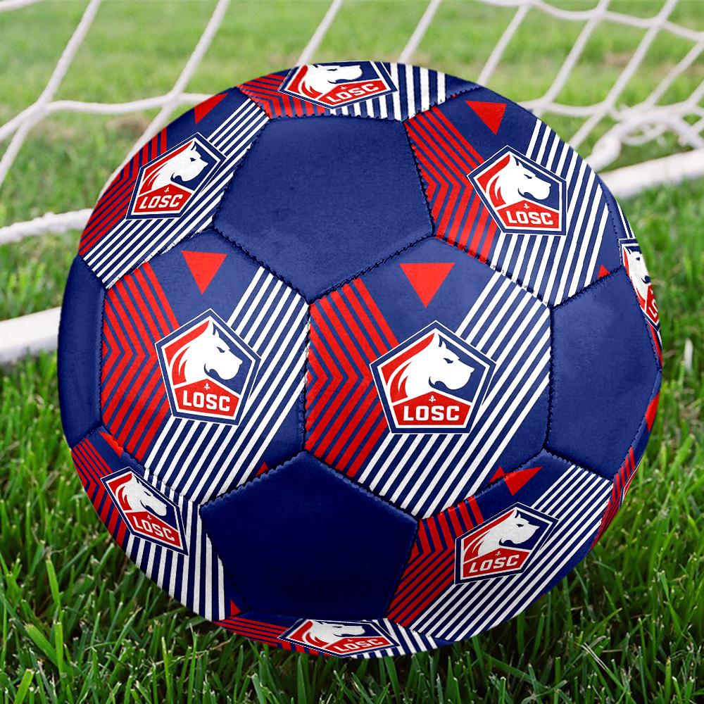 LOSC Lille Indoor Soccer Ball Colorful All Ages Size 5 Machine Stitched PVC Competition Ready Durable High-Bounce