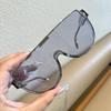 Fashion Large Frame One-piece Lenses Sunglasses Women's Brown Street Shot Couple Sunglasses Trend
