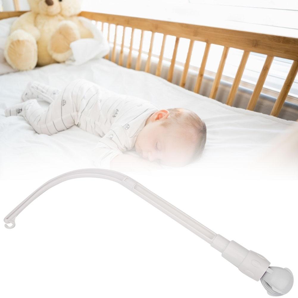 Baby Bed Bell Toy Rattles Bracket DIY Baby Crib Decoration Hanging Arm Bracket (H Style)White