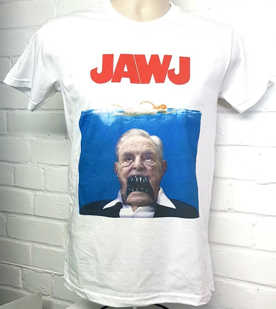 

(L) T-shirt Jaws George Soros Jawj Conspiracy Theory Truth Woke Unisex T-Shirt XL