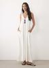 New European and American solid color V-neck sleeveless vest long dress loose drape lazy style long dress women