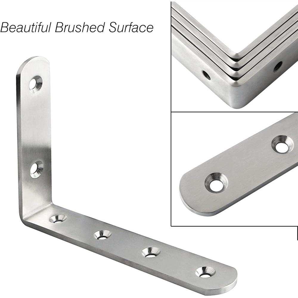 4 Heavy-duty Shelf Brackets, 4 Mm Thick, Suitable For Wall Mounting Shelves, 90-degree Angle Brackets, Suitable For Wood, Dimensions 150 Mm × 100 Mm