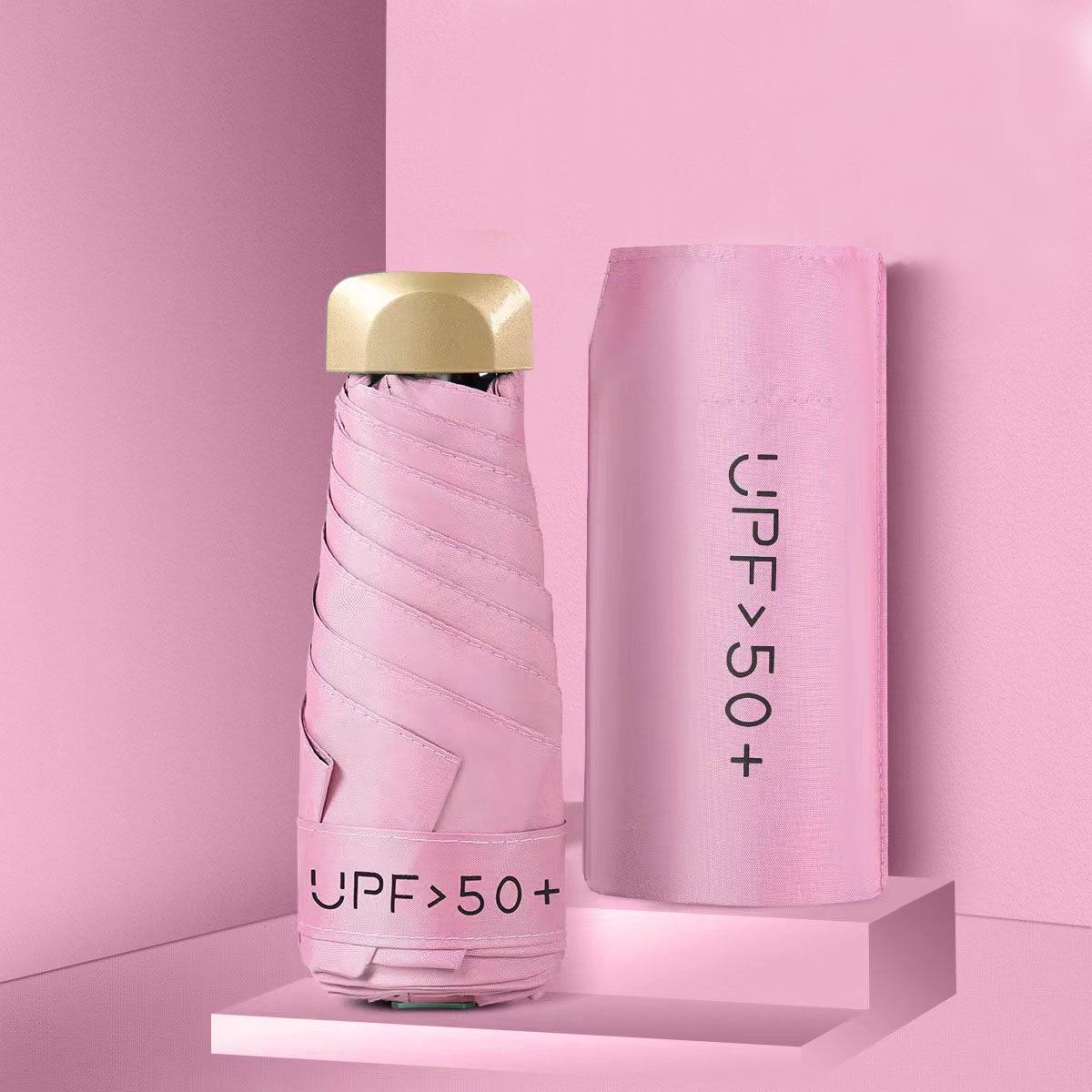 

Мини черный карманный зонт с защитой от УФ-лучей: Защита от солнца и дождя, Суперлегкий зонт