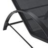Set of 2 Sun Loungers Contemporary Design Lounge Chairs Coffee Table Tempered Glass Top Epoxy Metal Textilene Black