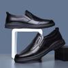 Medium leather shoes British style four seasons soft sole foot cover round head shoes business comfortable casual gentleman breathable