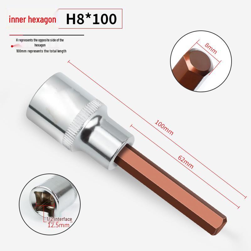 Hexagonal Press-Fit Socket Head Air Gun Tool Set, 1/2H, Extra Hard S2 Alloy Steel, Electric-Pneumatic.
