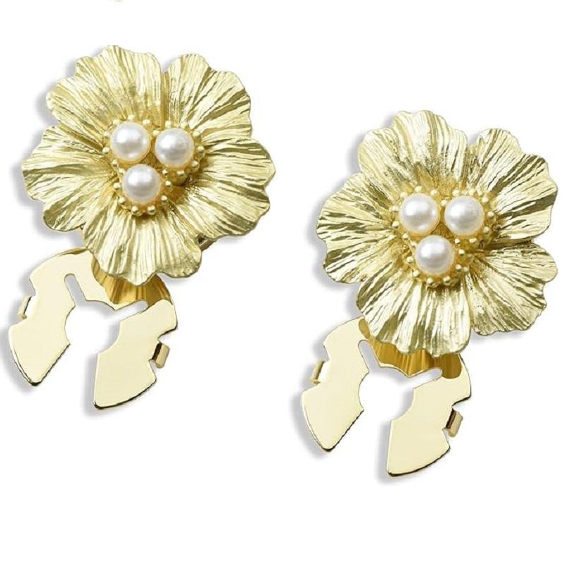 

Faux Pearl Button Covers, Golden Silver Base Elegant Cufflinks for Women Blouse Shirt золотий жовтий колір