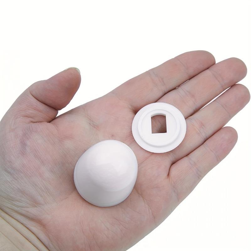 6pcs Universal Toilet Bolt Caps, Round Plastic Push-On Toilet Bowl Bolt Caps Covers, With Extra Washers For Easy Installation,White Color