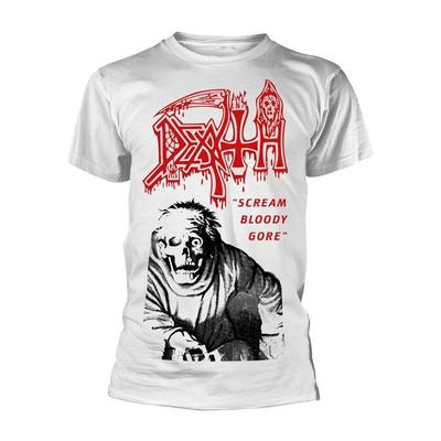 Bílé unisex tričko Death Scream Bloody Gore