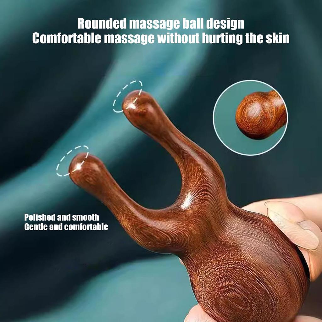 Sandalwood Scalp Massager Sandalwood Deer Antlers Comb Meridians Dredging Scalp Facial Massage Comb Gua Sha Comb Hair Comb