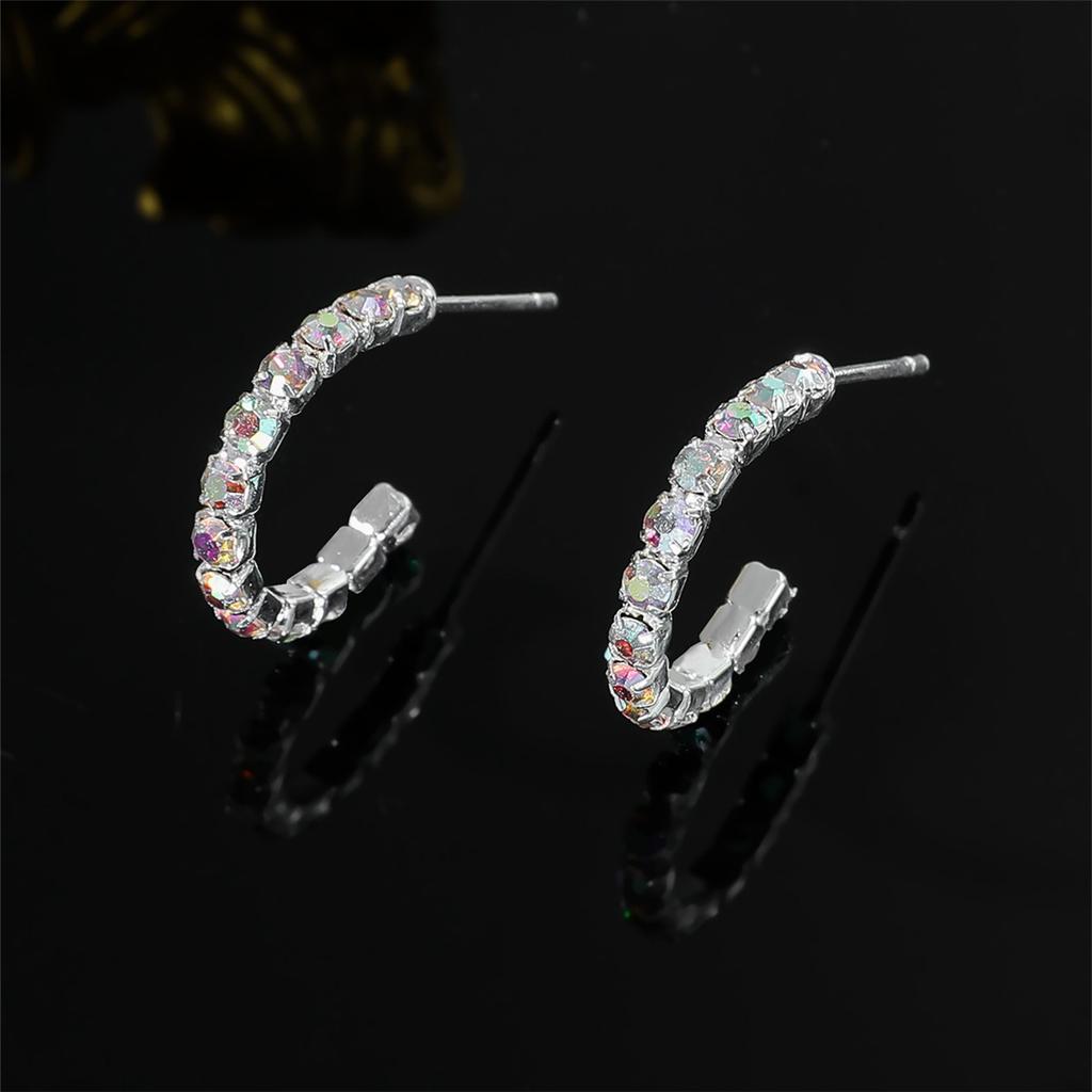 Simple Versatile Rhinestone Earrings Senior Sense Of Niche Design Temperament Earrings Female Luxury Shiny Earrings Jewelry