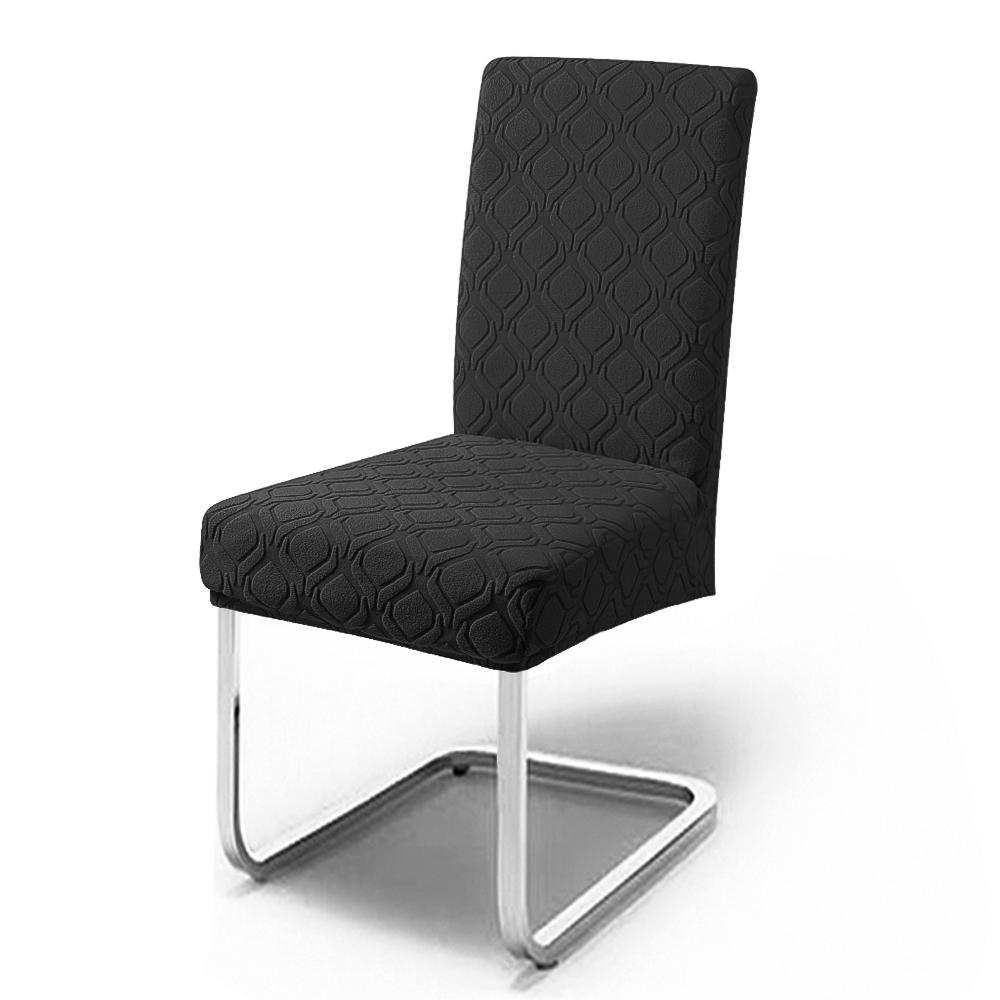 

Jacquard Dining Chair Cover Elastic Anti-dirty Chair Covers Home Decor Kitchen Seat Slipcover for Banquet Party Wedding 1pc чорний