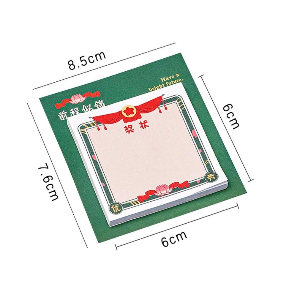 1 Piece Certificate Of Commendation Adhesive Sticky Notes Notepad Memo Pad Office School Supplies Stationery Sticker