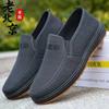 Frühling und Sommer Herren einlagige fliegende gewebte Stoffschuhe Herren Freizeitschuhe flache Sohle alte Pekinger Stoffschuhe atmungsaktiv mit einem Pedal