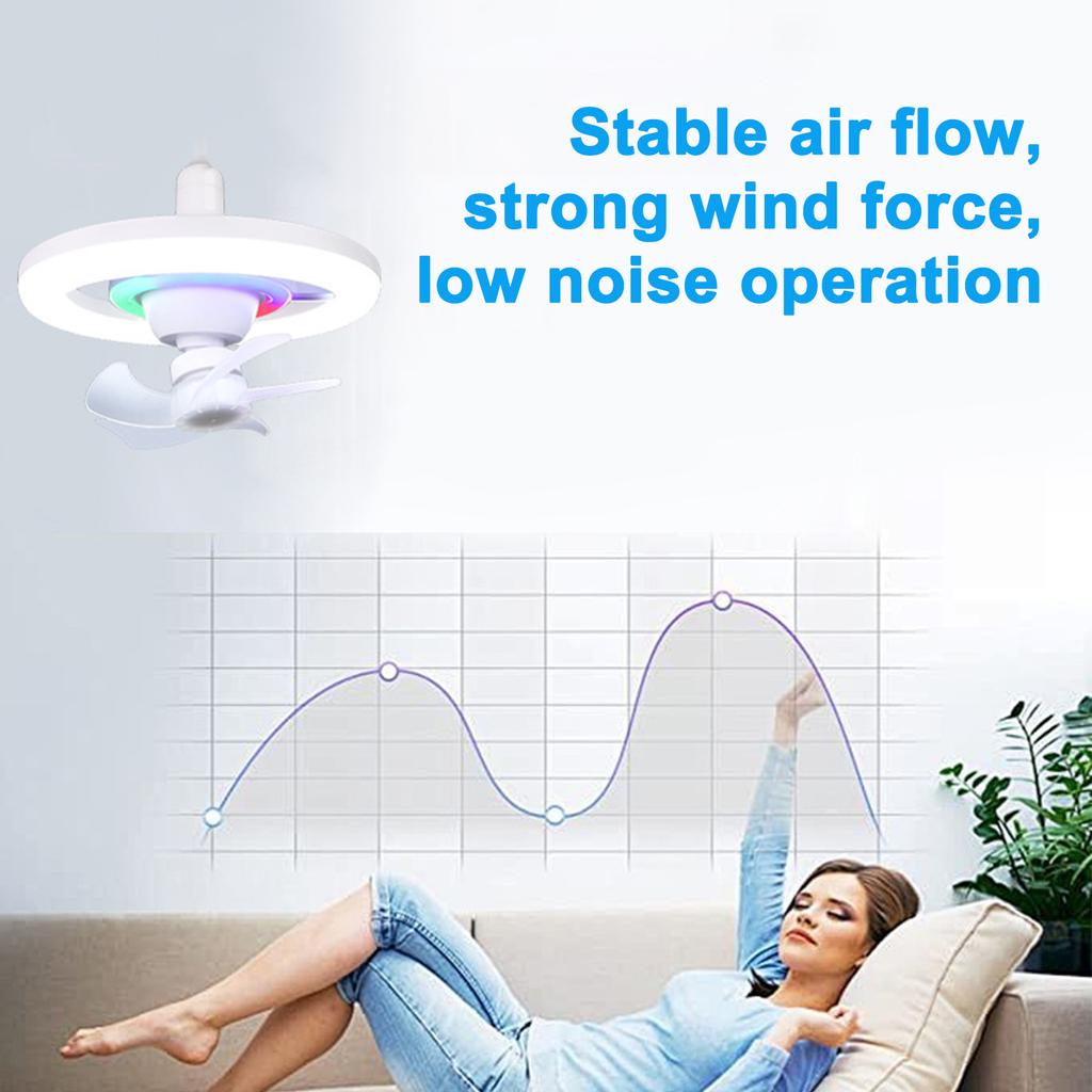 LED Ventilatorleuchte 16 Farben Lumineszierend E27 Schraubkopf 360 Grad Schwenkkopf Volle Luftzufuhr Mit Fernbedienung
