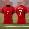 Modisches Ronaldo Unisex Trikot Sammlerstück Fußballfan T-Shirt Leicht Atmungsaktiv Fußball Sportbekleidung für Herren Streetwear