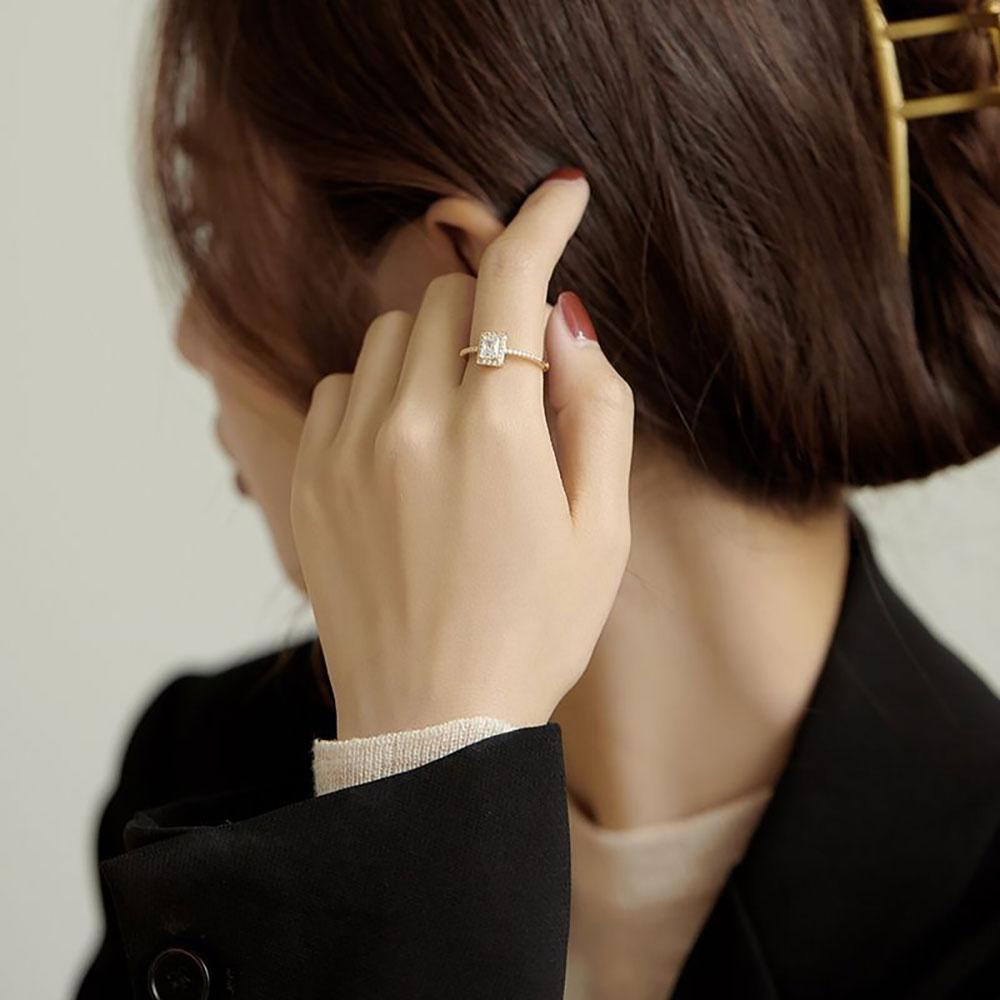 Gold Color Inlaid Diamond Cuff Rings For Women Sliver Color Paved Crystal Open Finger Accessory