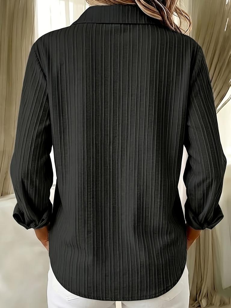 Casual Fashion Striped Women's Large Size Button Up Thin Breathable Long Sleeve Shirt Cardigan Top