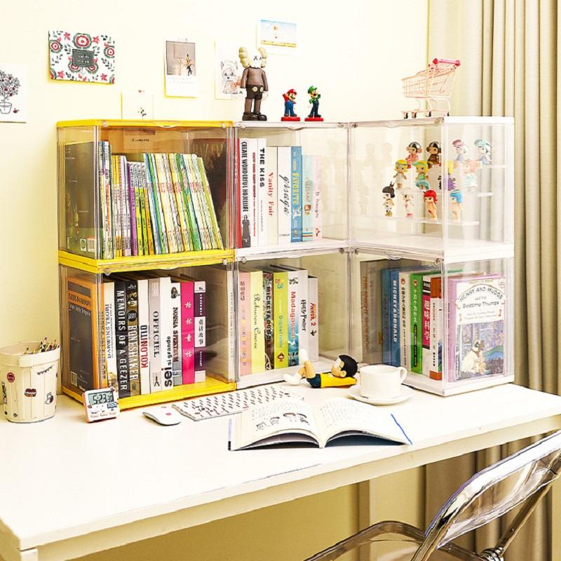 Large storage box, transparent three-layer assembly acrylic storage box, desktop decoration display cabinet