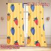 Set Of 2 Flat Printing Curtains Without Rod Fruit Celebration Pattern Holiday Valentine Is Day Printed Yarn Made Polyester
